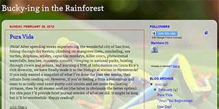 Website Screenshot: Bucky-ing in the Rainforest by Alex Marks