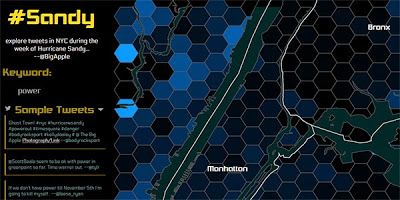 Screenshot of Interactive Map: #Sandy by Caroline Rose