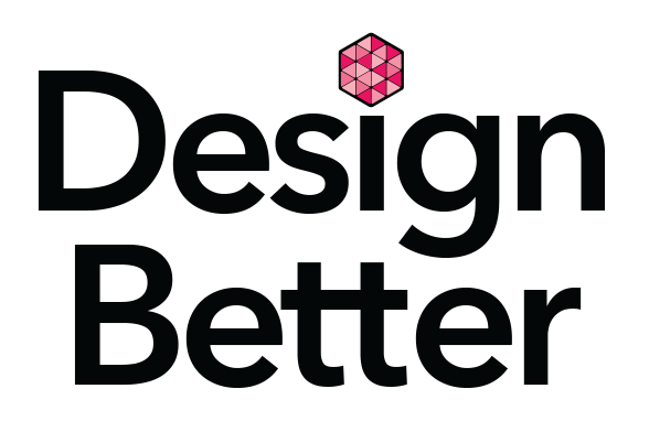 Design Better with the DesignLab logo as the dot of the I