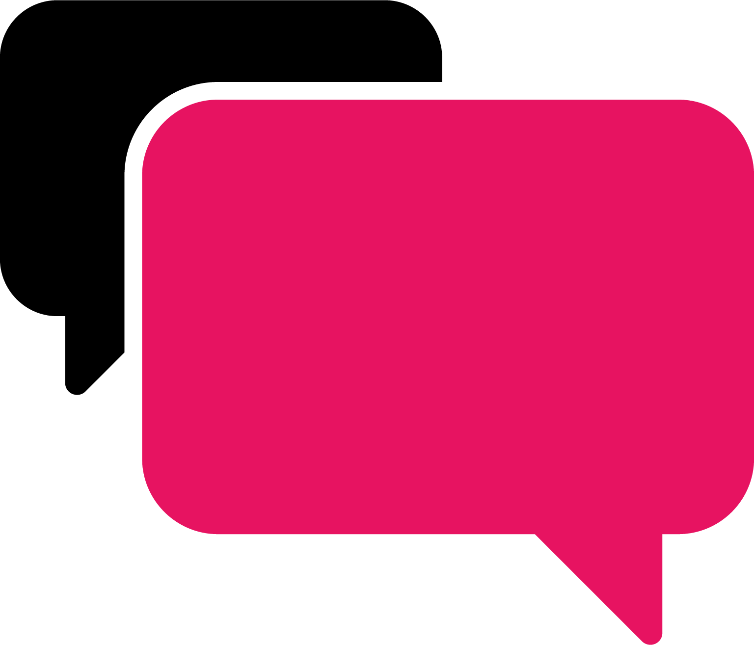 magenta and black chat bubbles