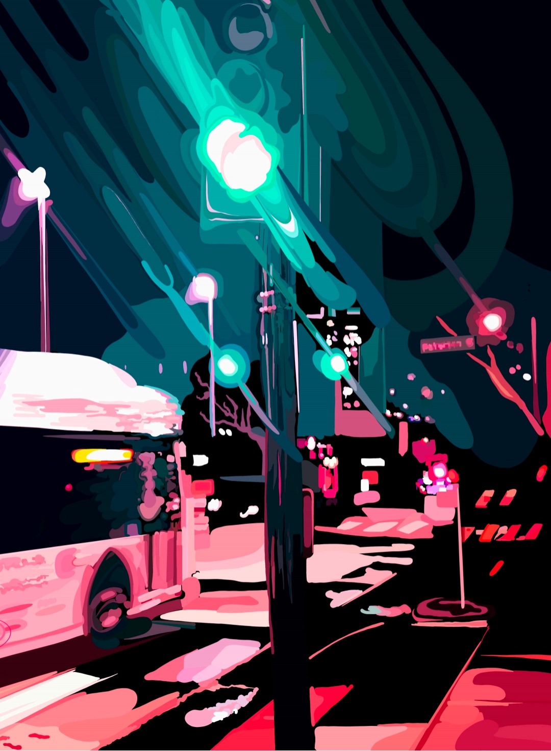 Madison Lights, a digital illustration by Summer Lababidi
