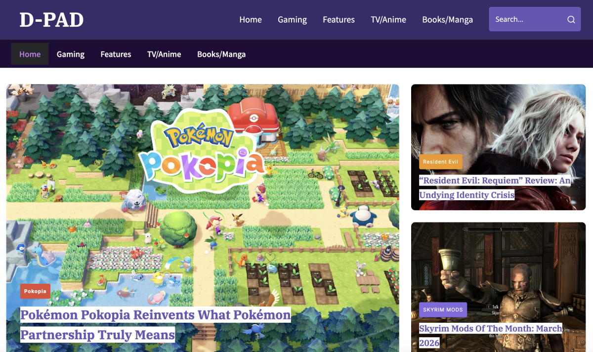 Screenshot: D-PAD Website by Oliver Gerharz, et al