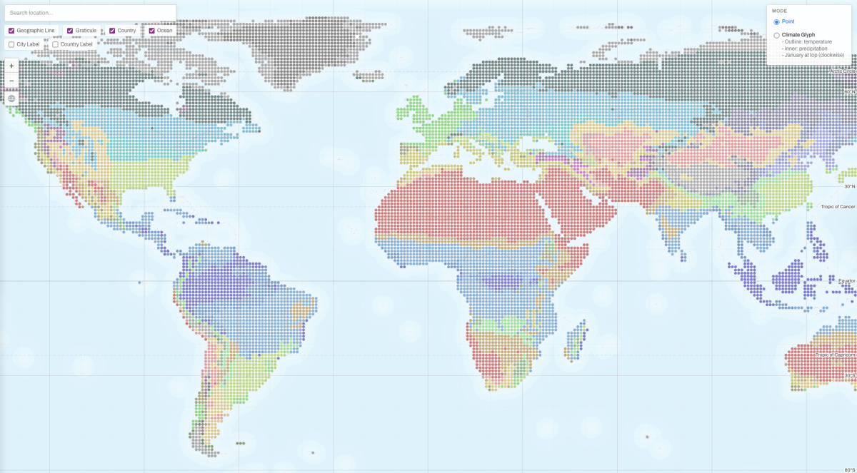 Screenshot of Interactive Map: Climate Visualized by Atlas Guo